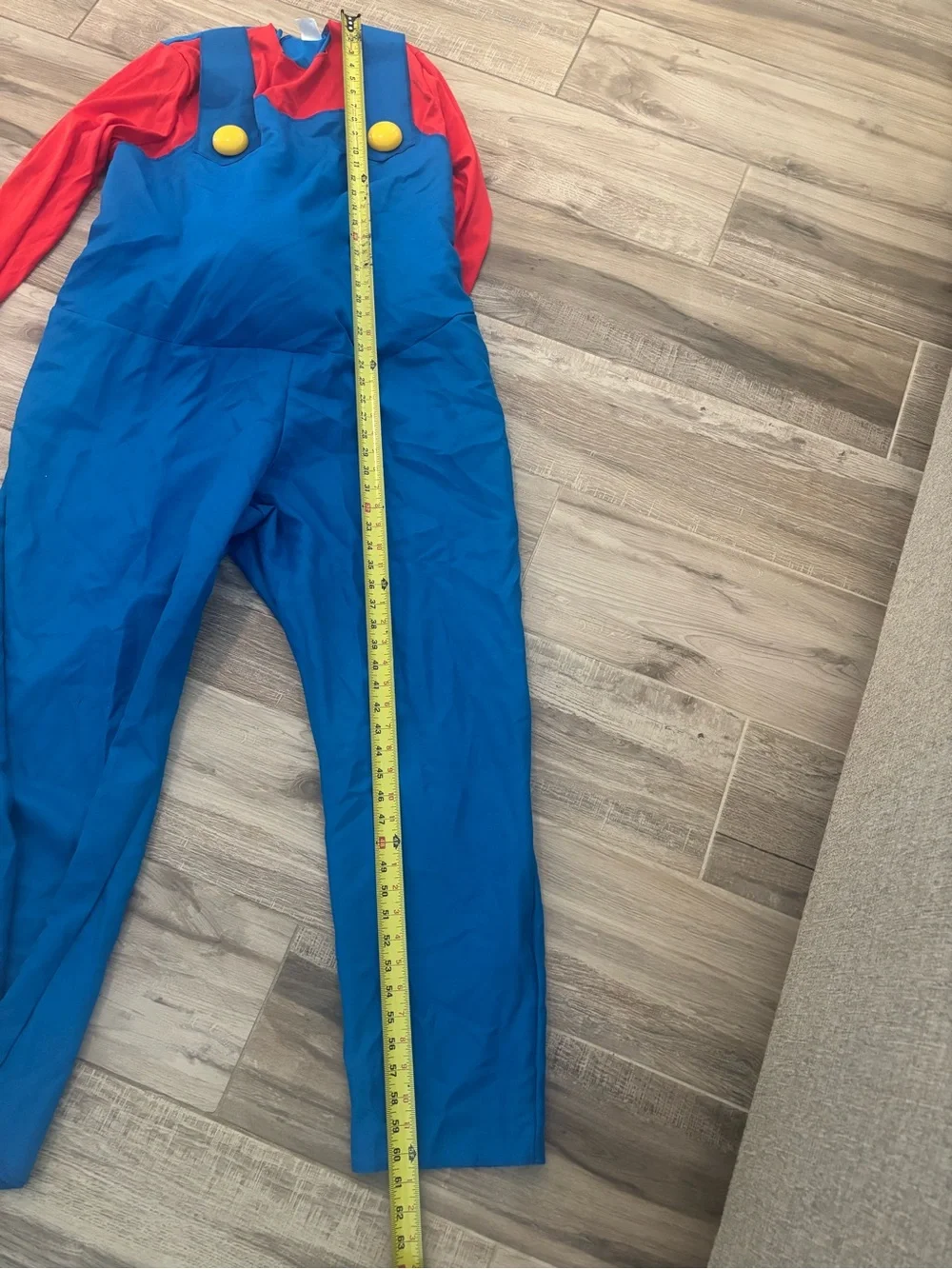 Nintendo Red Shirt Blue Overalls Costume Yellow Buttons see measurements